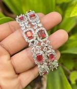 Zircon red bangle set American diamond beaded bangle set bridal western bangle multicolor bangle set