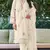 Off white embroidered organza semi stitched salwar suit