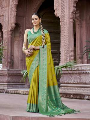 ligth green patola silk Blend zari jacquard work designer saree 1