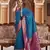 blue solid banarasi silk blend  zari jacquard work designer saree