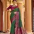 Green  geomatrical butti banarasi silk blend zari jacquard work designer saree 