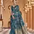 Teal woven banarasi silk blend zari jacquard work designer saree