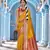 mustard  gadhval banarasi silk blend jacquard butti work designer saree 