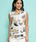 Senorita black & violet blended printed top , sleeve less