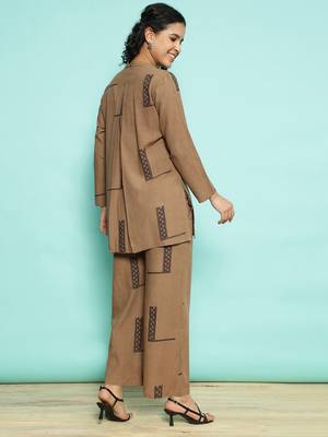 Senorita coffee 100% cotton printed co-ord set - regular fit, full sleeve 3
