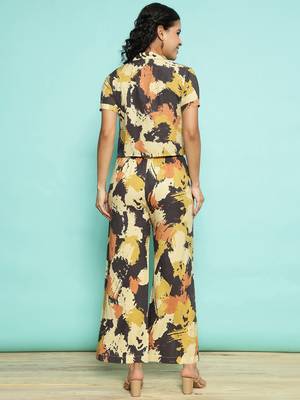 Senorita yellow modal printed co-ord set - regular fit, half sleeve 3