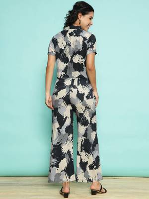Senorita blue modal printed co-ord set - regular fit, half sleeve 3