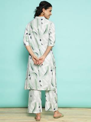 Senorita light green modal printed co-ord set - regular fit, full sleeve 3