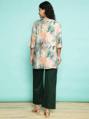 Senorita dark green modal printed co-ord set - regular fit, full sleeve 3