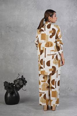 green white modal slub printed co ord set 2