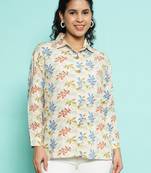 Senorita beige orange  modal printed shirt, full sleeve