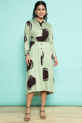 Senorita english green modal printed top , full sleeve