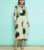 Senorita english green modal printed top , full sleeve