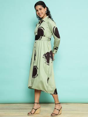Senorita english green modal printed top , full sleeve 2