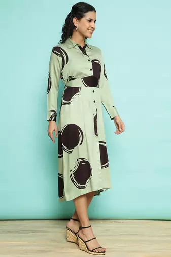 Senorita english green modal printed top , full sleeve