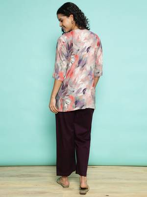 Senorita light pink  modal printed co-ord set - regular fit, full sleeve 3