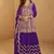 Violet chinon silk hand work lehenga style suit