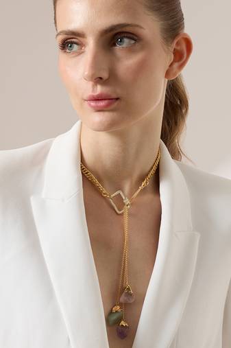 Multicolor zarephia necklace