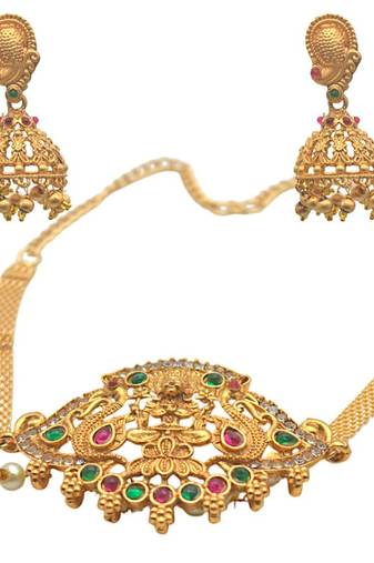 Traditional indian gold plated choker necklace stylish lightweight jewelry for women fashion indian jewellery
