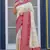 White  and red zari work pashmina silk blend heavy saree with blouse for party wear