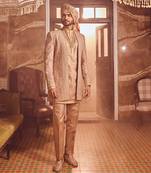 Bronze regal raw silk embroidered indo-western