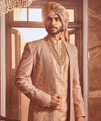 Bronze regal raw silk embroidered indo-western 3