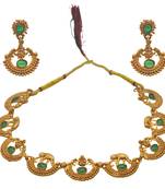 South indian gold plated necklace set with dangle earrings lightweight jewelry for every occasion for women