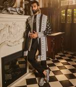 Black zari dori embroidered indo-western set