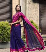 Jamuni Mul cotton saree with contrast border 