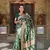 green weaving zari meenakari work silk blend saree