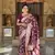 purple weaving zari meenakari work silk blend saree