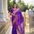 purple weaving zari work banarasi silk blend saree