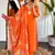 Orange chanderi silk embroidered work kurta pant with dupatta