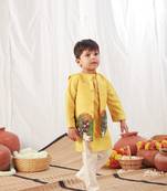 Yellow pichwai bandi and kurta set
