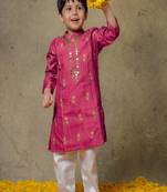 Magenta mirror work kurta