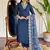 Blue viscose embroidered kurta pant with dupatta
