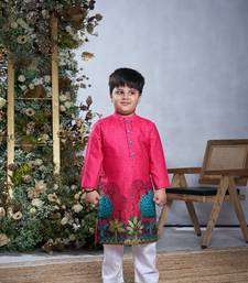 Pink pichwai print kurta set