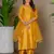 Mustard silk blend embroidered kurta pant with dupatta
