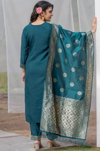 Rama rayon jacquard kurta pant with dupatta
