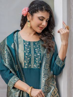 Rama rayon jacquard kurta pant with dupatta 1