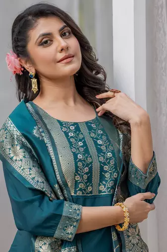 Rama rayon jacquard kurta pant with dupatta