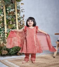 Rust gota pita work anarkali set