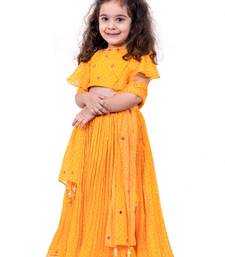 Yellow bandhani ghaghra set