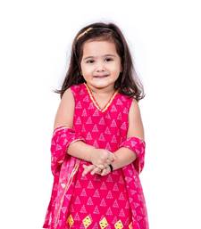 Pink mirror bandhani sharara set