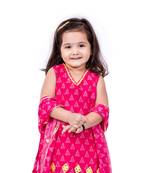 Pink mirror bandhani sharara set