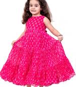 Pink bandhani print dress