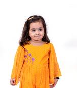Yellow Bandhani Print Jumpsuit for girls