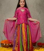 Multi colour printed lehenga set