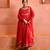 Red georgette zardosi and lacework anarkali set