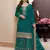 Teal chinon embroidered semi stitched salwar suit